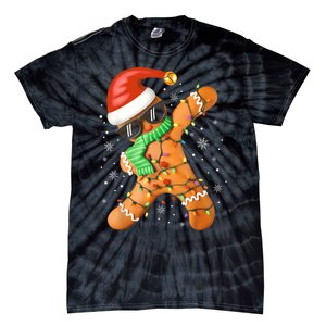 Funny Christmas Dabbing Gingerbread Xmas Pajamas Tie-Dye T-Shirt