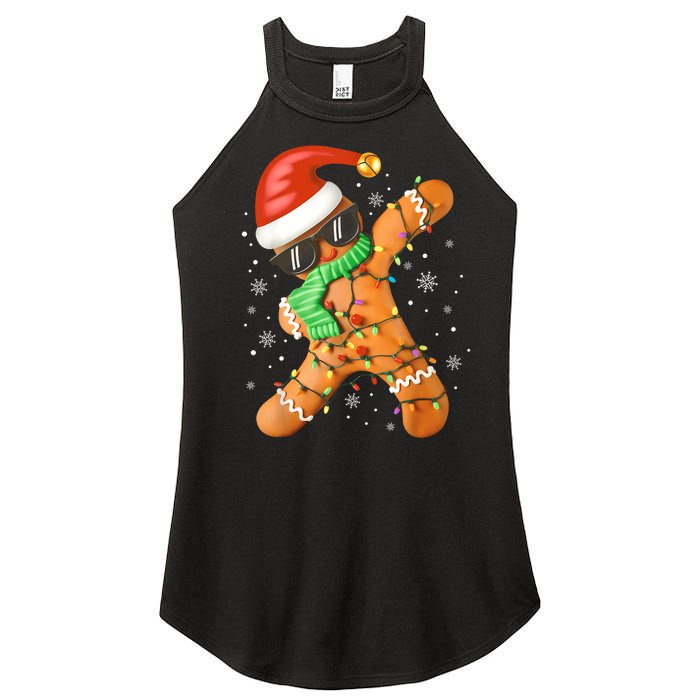 Funny Christmas Dabbing Gingerbread Xmas Pajamas Women's Perfect Tri Rocker Tank