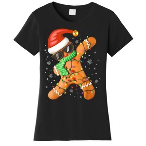 Funny Christmas Dabbing Gingerbread Xmas Pajamas Women's T-Shirt