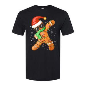 Funny Christmas Dabbing Gingerbread Xmas Pajamas Softstyle CVC T-Shirt