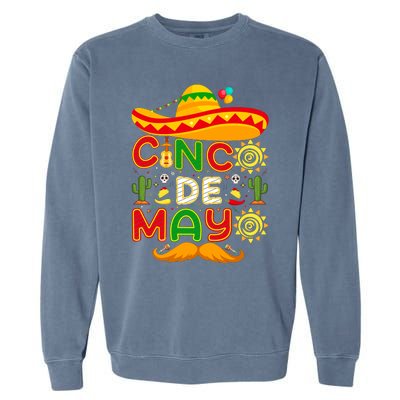 Festive Cinco De Mayo Celebration Graphic Garment-Dyed Sweatshirt