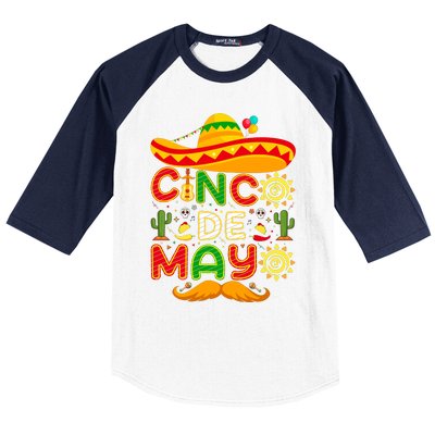 Festive Cinco De Mayo Celebration Graphic Baseball Sleeve Shirt