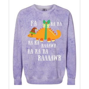 Funny Cute Dinosaur Fa Ra Ra Rawr Rawr Christmas Stegosaurus Meaningful Gift Colorblast Crewneck Sweatshirt