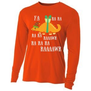 Funny Cute Dinosaur Fa Ra Ra Rawr Rawr Christmas Stegosaurus Meaningful Gift Cooling Performance Long Sleeve Crew