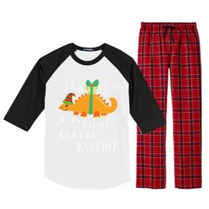 Funny Cute Dinosaur Fa Ra Ra Rawr Rawr Christmas Stegosaurus Meaningful Gift Raglan Sleeve Pajama Set