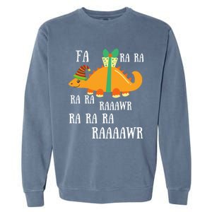 Funny Cute Dinosaur Fa Ra Ra Rawr Rawr Christmas Stegosaurus Meaningful Gift Garment-Dyed Sweatshirt