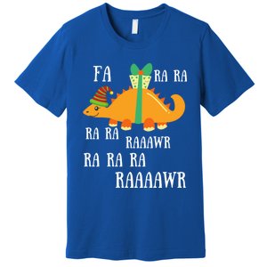 Funny Cute Dinosaur Fa Ra Ra Rawr Rawr Christmas Stegosaurus Meaningful Gift Premium T-Shirt