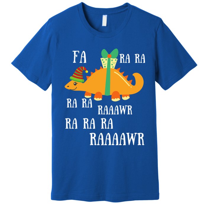 Funny Cute Dinosaur Fa Ra Ra Rawr Rawr Christmas Stegosaurus Meaningful Gift Premium T-Shirt