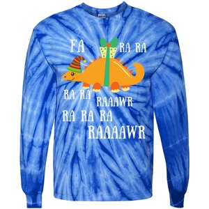 Funny Cute Dinosaur Fa Ra Ra Rawr Rawr Christmas Stegosaurus Meaningful Gift Tie-Dye Long Sleeve Shirt