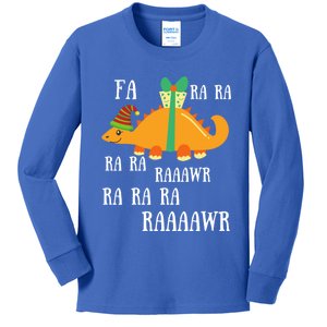 Funny Cute Dinosaur Fa Ra Ra Rawr Rawr Christmas Stegosaurus Meaningful Gift Kids Long Sleeve Shirt