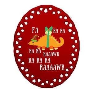 Funny Cute Dinosaur Fa Ra Ra Rawr Rawr Christmas Stegosaurus Meaningful Gift Ceramic Oval Ornament