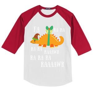 Funny Cute Dinosaur Fa Ra Ra Rawr Rawr Christmas Stegosaurus Meaningful Gift Kids Colorblock Raglan Jersey