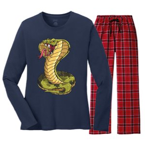 Funny Cobra Design For Men Women King Snake Cobra Lover Women's Long Sleeve Flannel Pajama Set 