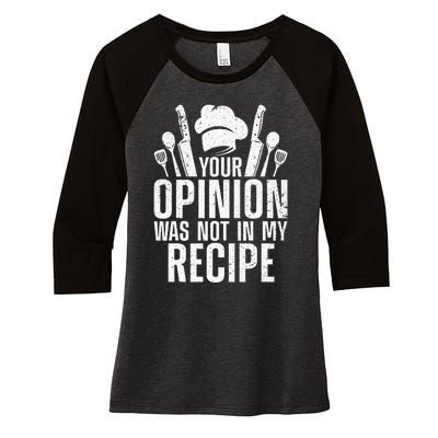 Funny Chef Design For Cooking Lover Culinary Cook Women's Tri-Blend 3/4-Sleeve Raglan Shirt