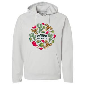 Feliz Cinco De Mayo Party, Mexican Holiday ,5 De Mayo Fiesta Performance Fleece Hoodie