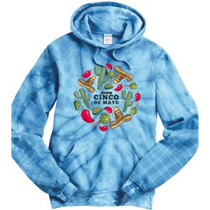 Feliz Cinco De Mayo Party, Mexican Holiday ,5 De Mayo Fiesta Tie Dye Hoodie