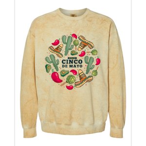 Feliz Cinco De Mayo Party, Mexican Holiday ,5 De Mayo Fiesta Colorblast Crewneck Sweatshirt