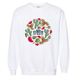 Feliz Cinco De Mayo Party, Mexican Holiday ,5 De Mayo Fiesta Garment-Dyed Sweatshirt