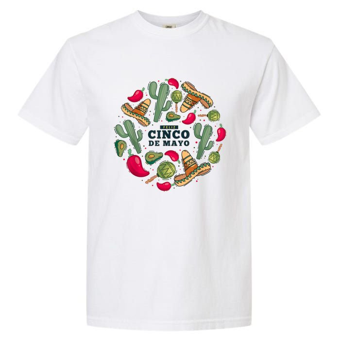 Feliz Cinco De Mayo Party, Mexican Holiday ,5 De Mayo Fiesta Garment-Dyed Heavyweight T-Shirt