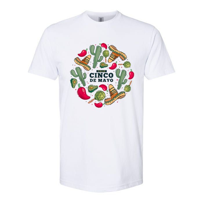 Feliz Cinco De Mayo Party, Mexican Holiday ,5 De Mayo Fiesta Softstyle CVC T-Shirt