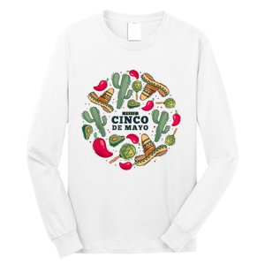 Feliz Cinco De Mayo Party, Mexican Holiday ,5 De Mayo Fiesta Long Sleeve Shirt