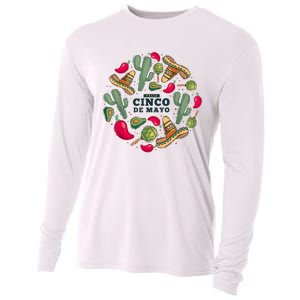 Feliz Cinco De Mayo Party, Mexican Holiday ,5 De Mayo Fiesta Cooling Performance Long Sleeve Crew