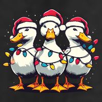 Funny Christmas Ducks Wearing Xmas Hat Light Duck Lover Farm 7 Panel Mesh Trucker Snapback Hat