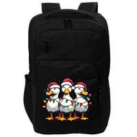 Funny Christmas Ducks Wearing Xmas Hat Light Duck Lover Farm Impact Tech Backpack