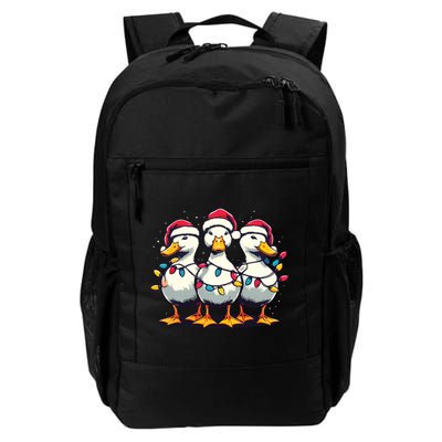 Funny Christmas Ducks Wearing Xmas Hat Light Duck Lover Farm Backpack