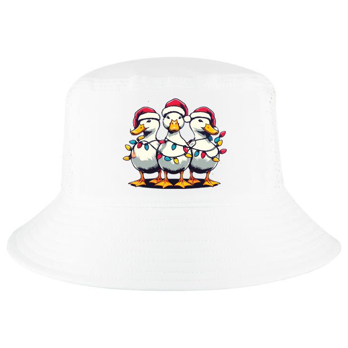Funny Christmas Ducks Wearing Xmas Hat Light Duck Lover Farm Cool Comfort Performance Bucket Hat