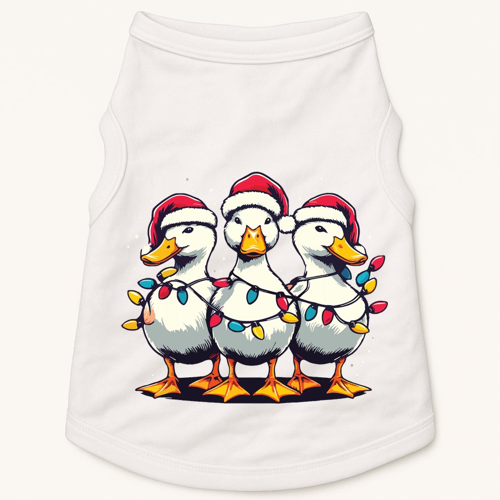 Funny Christmas Ducks Wearing Xmas Hat Light Duck Lover Farm Doggie Tank