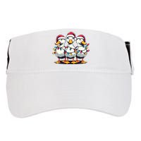 Funny Christmas Ducks Wearing Xmas Hat Light Duck Lover Farm Adult Drive Performance Visor
