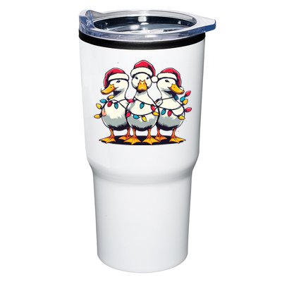 Funny Christmas Ducks Wearing Xmas Hat Light Duck Lover Farm Tumbler