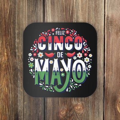 Feliz Cinco De Mayo Party, Mexican Holiday, 5 De Mayo Fiesta Coaster