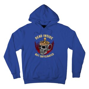 Funny Coffee Dead Inside But Caffeinated Skull Cup Skeleton Gift Hoodie