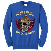 Funny Coffee Dead Inside But Caffeinated Skull Cup Skeleton Gift Sweatshirt