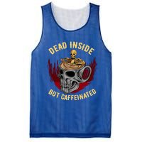 Funny Coffee Dead Inside But Caffeinated Skull Cup Skeleton Gift Mesh Reversible Basketball Jersey Tank