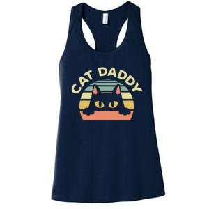 Funny Cat Daddy Cat Enthusiast Feline Lover Father Animal Women's Racerback Tank