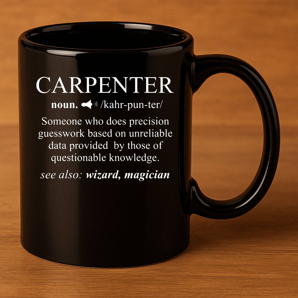 Funny Carpenter Definition Shirts Woodworking Carpentry Gift 11oz C Handle Ceramic Mug