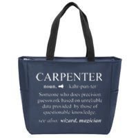 Funny Carpenter Definition Shirts Woodworking Carpentry Gift Zip Tote Bag