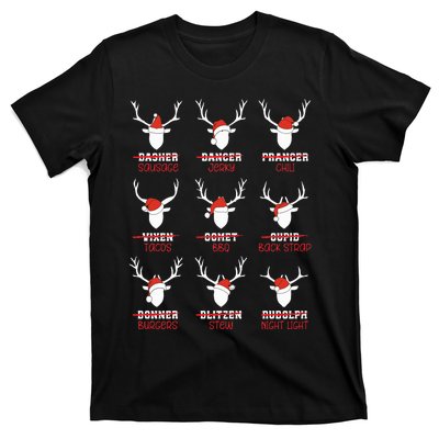 Funny Christmas Deer Hunters All of Santa's Reindeer Adults  T-Shirt