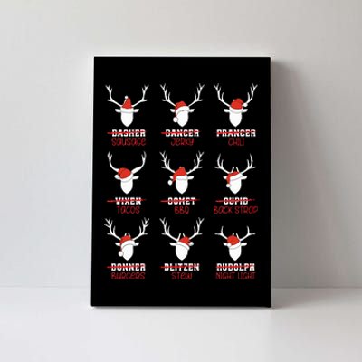 Funny Christmas Deer Hunters All of Santa's Reindeer Adults  Canvas