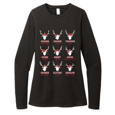 Funny Christmas Deer Hunters All of Santa's Reindeer Adults  Womens CVC Long Sleeve Shirt