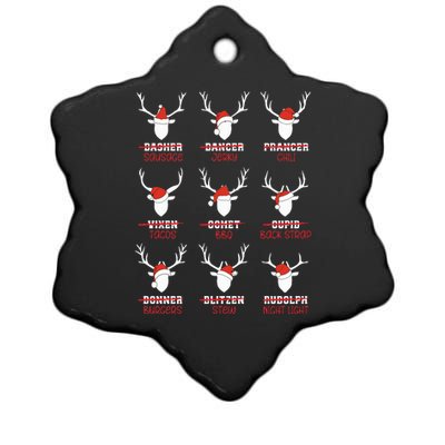 Funny Christmas Deer Hunters All of Santa's Reindeer Adults  Ceramic Star Ornament