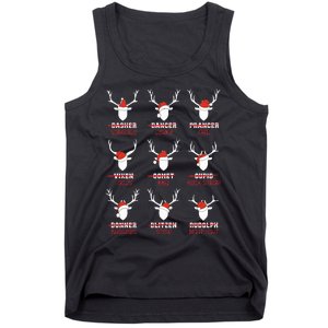 Funny Christmas Deer Hunters All of Santa's Reindeer Adults  Tank Top