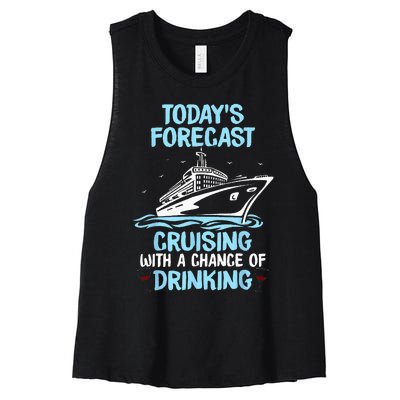 Funny Cruise Design For  Cruising Boat Trip Lovers Women's Racerback Cropped Tank