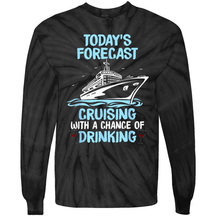 Funny Cruise Design For  Cruising Boat Trip Lovers Tie-Dye Long Sleeve Shirt