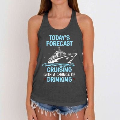 Funny Cruise Design For  Cruising Boat Trip Lovers Women's Knotted Racerback Tank