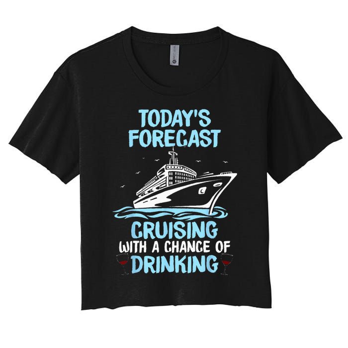 Funny Cruise Design For  Cruising Boat Trip Lovers Women's Crop Top Tee