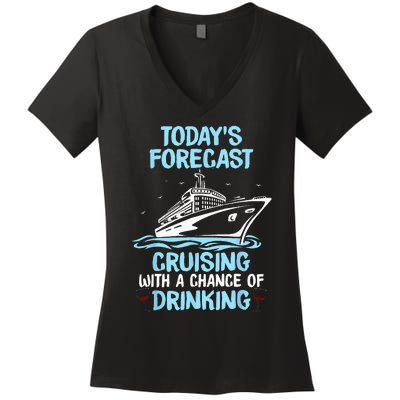 Funny Cruise Design For  Cruising Boat Trip Lovers Women's V-Neck T-Shirt